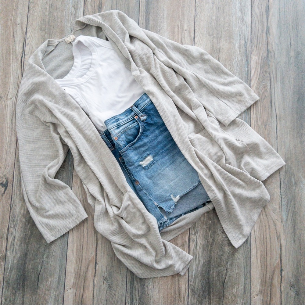 DONNI. Open Front Ribbed Sweater